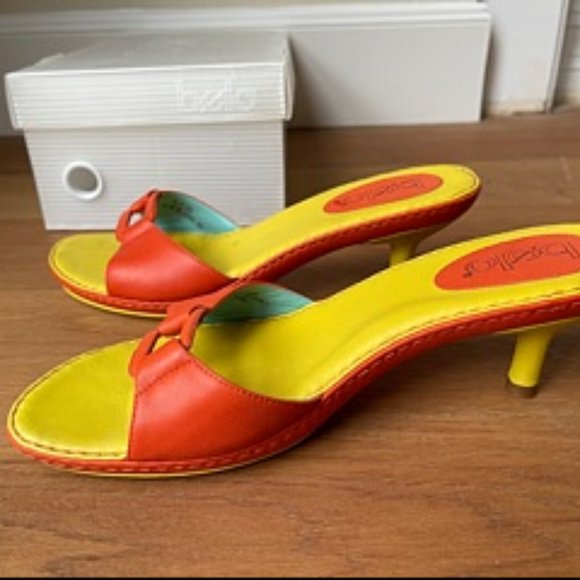 Vintage Bolo Orange, Yellow, and Blue Sandals - Picture 2 of 8